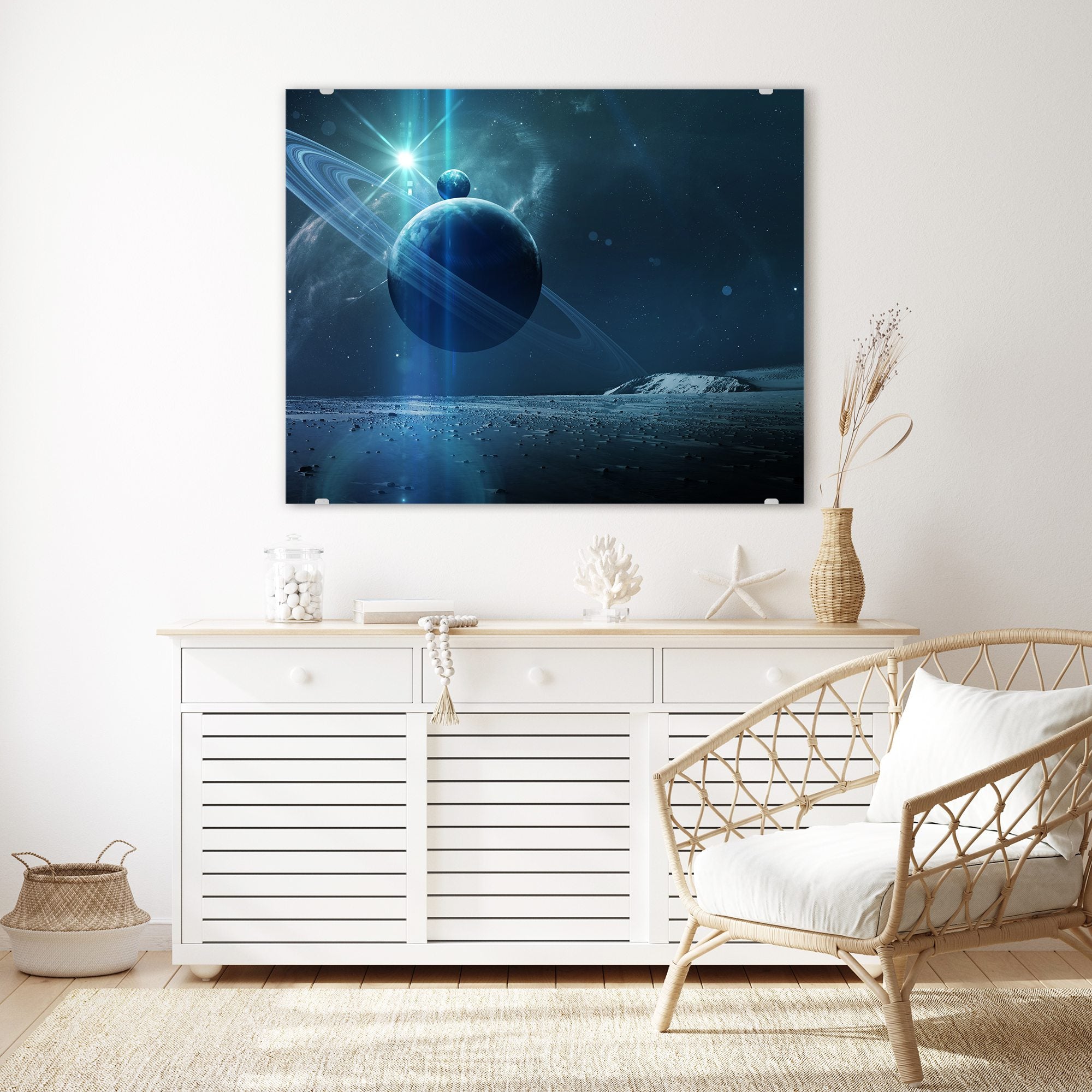 Wandbild - Planeten im Raum mit Nebel