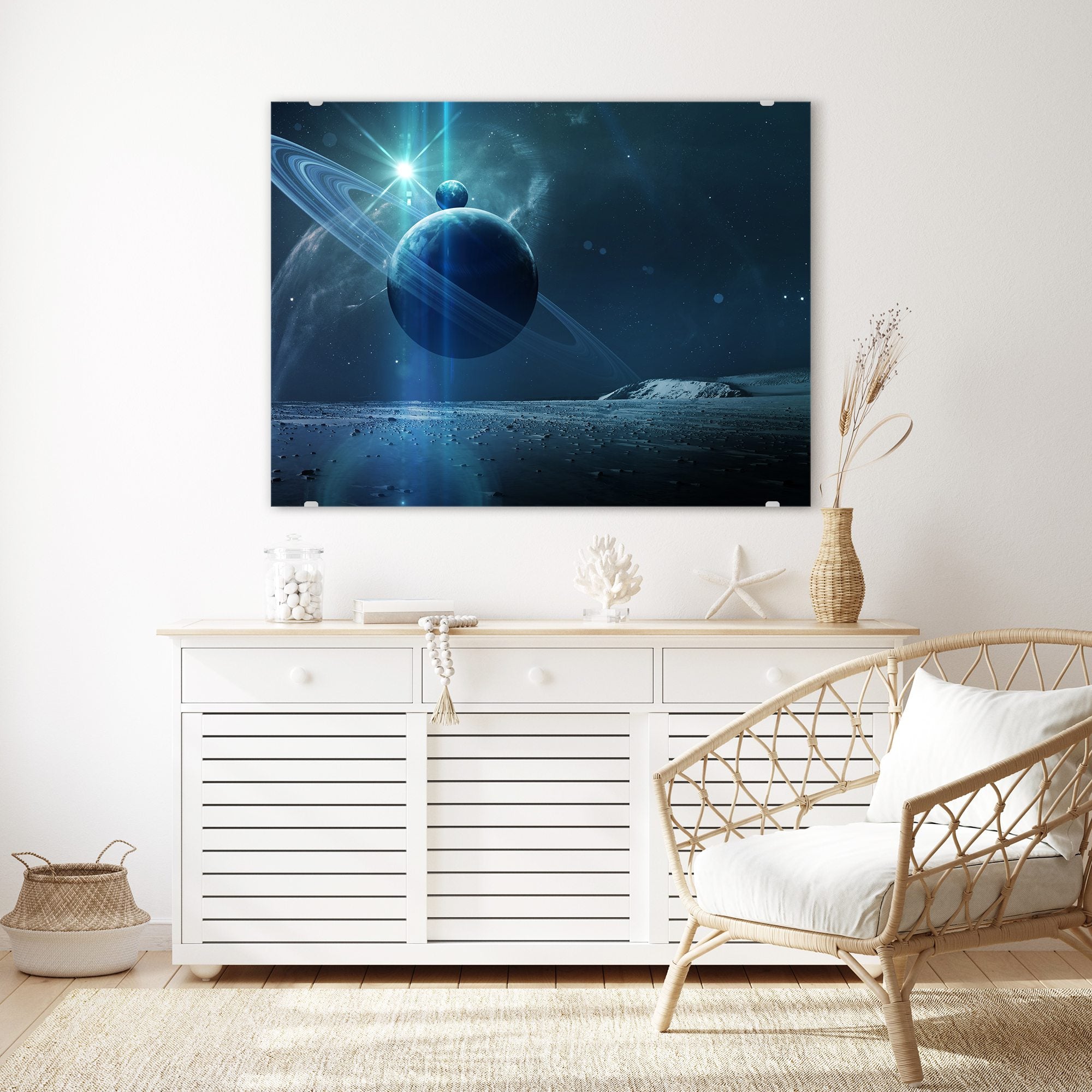 Wandbild - Planeten im Raum mit Nebel