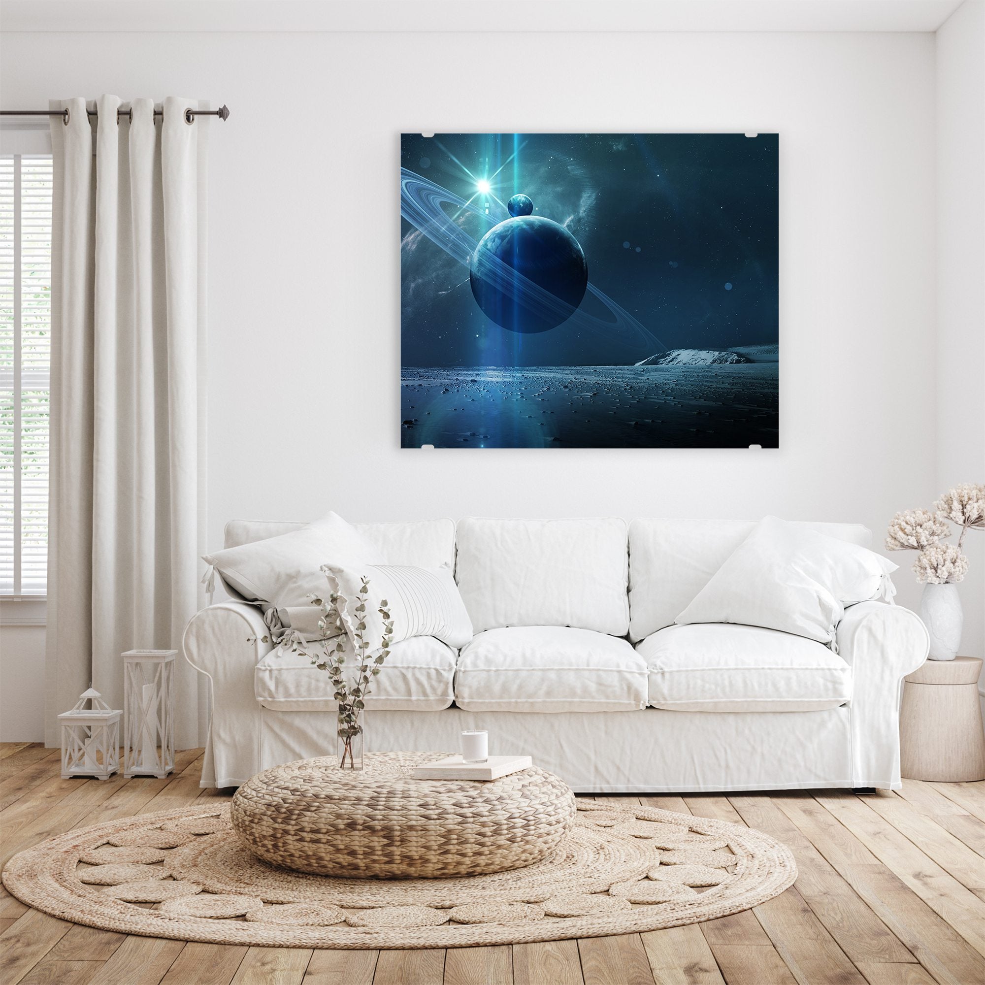 Wandbild - Planeten im Raum mit Nebel