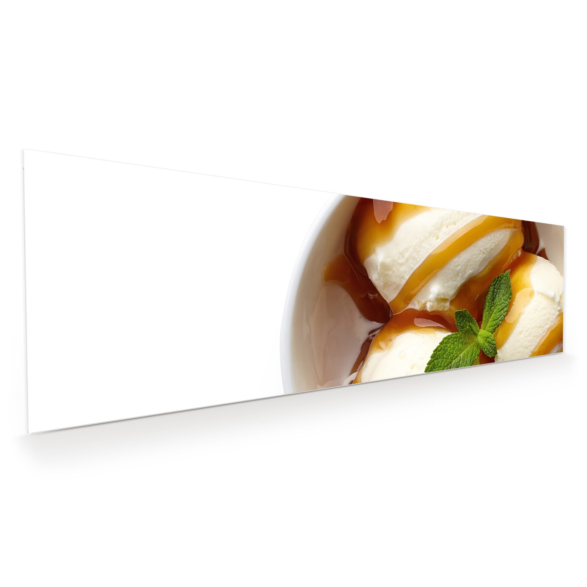 Wandbild - Eis in Schale mit Sauce