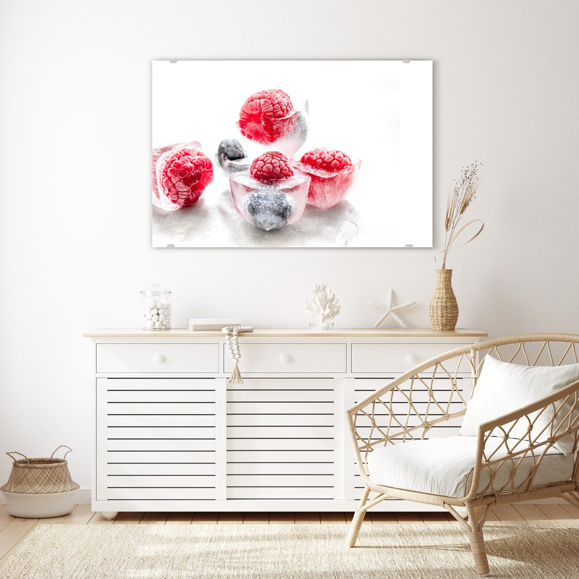 Wandbild - Eiswürfel aus Beeren