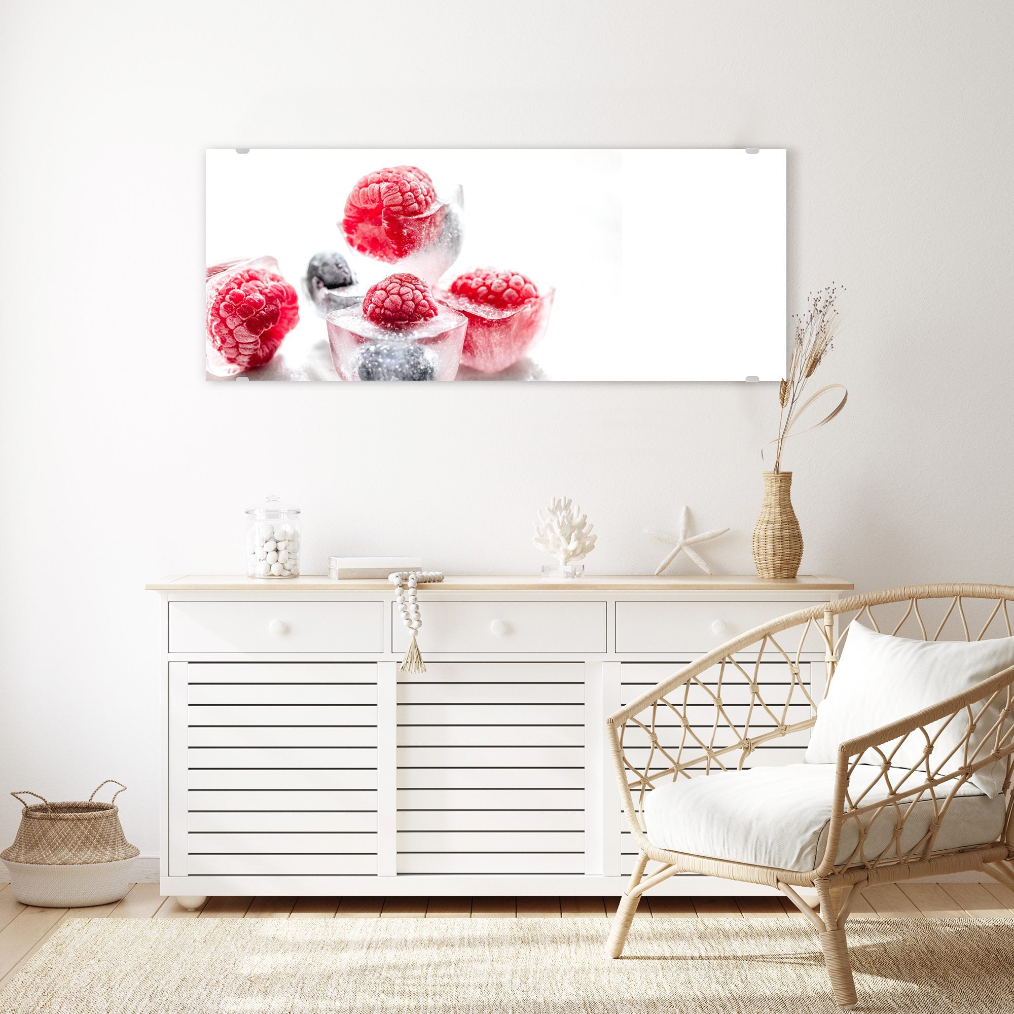 Wandbild - Eiswürfel aus Beeren