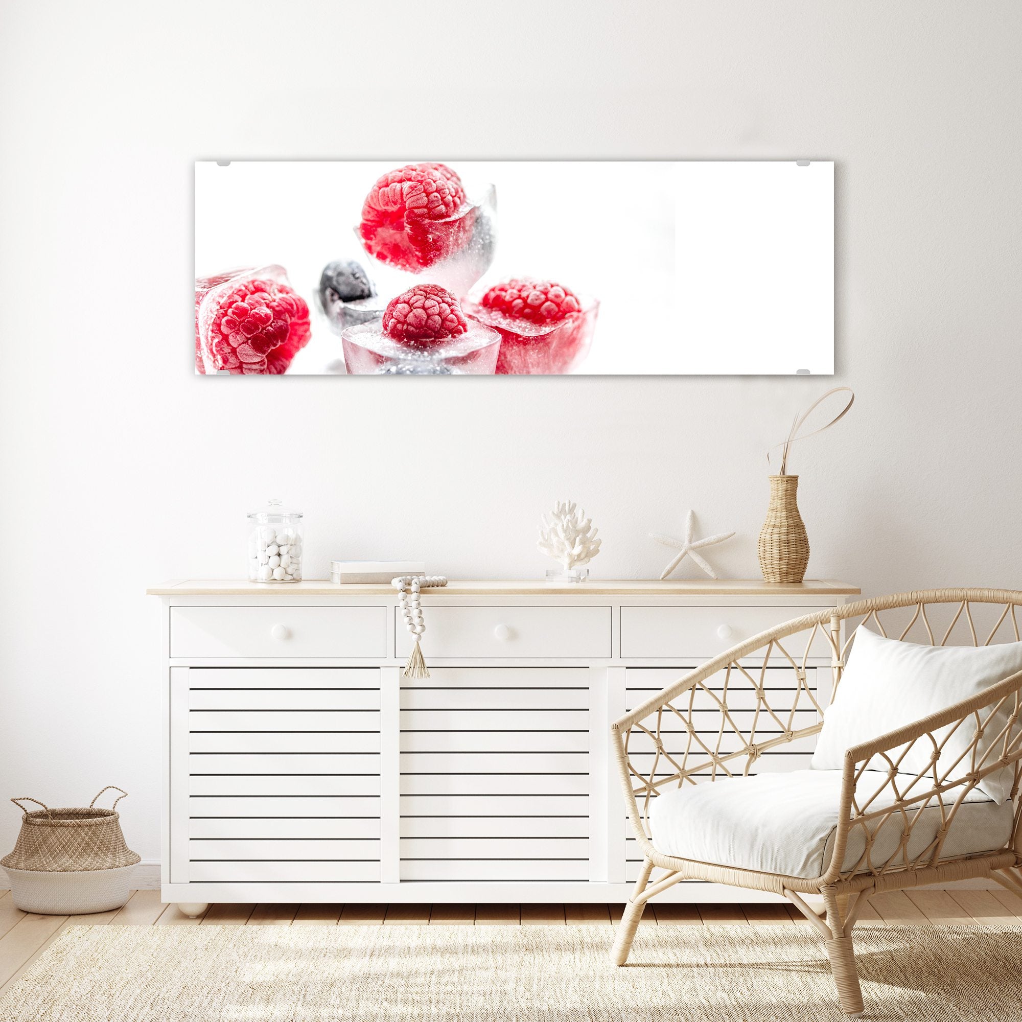 Wandbild - Eiswürfel aus Beeren