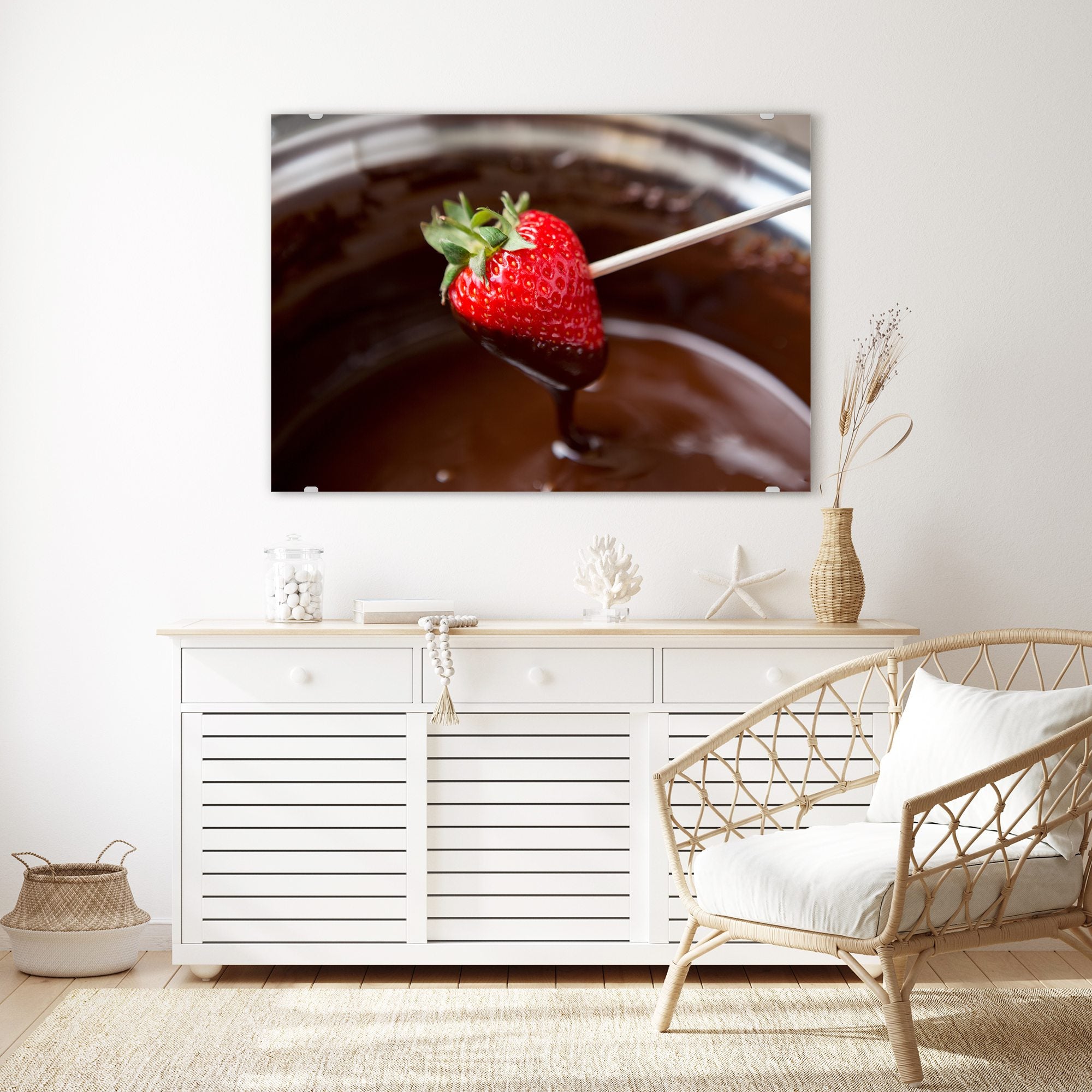 Wandbild - Erdbeer in Schokolade