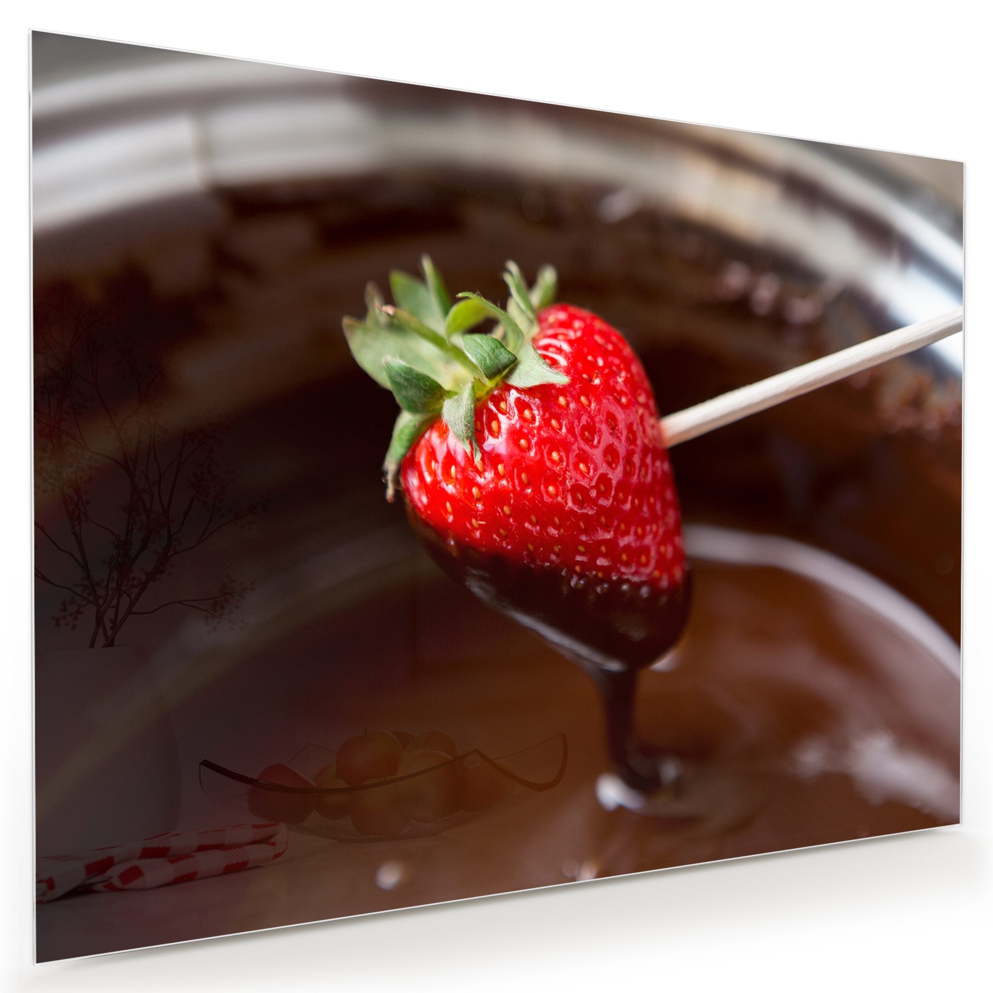 Wandbild - Erdbeer in Schokolade