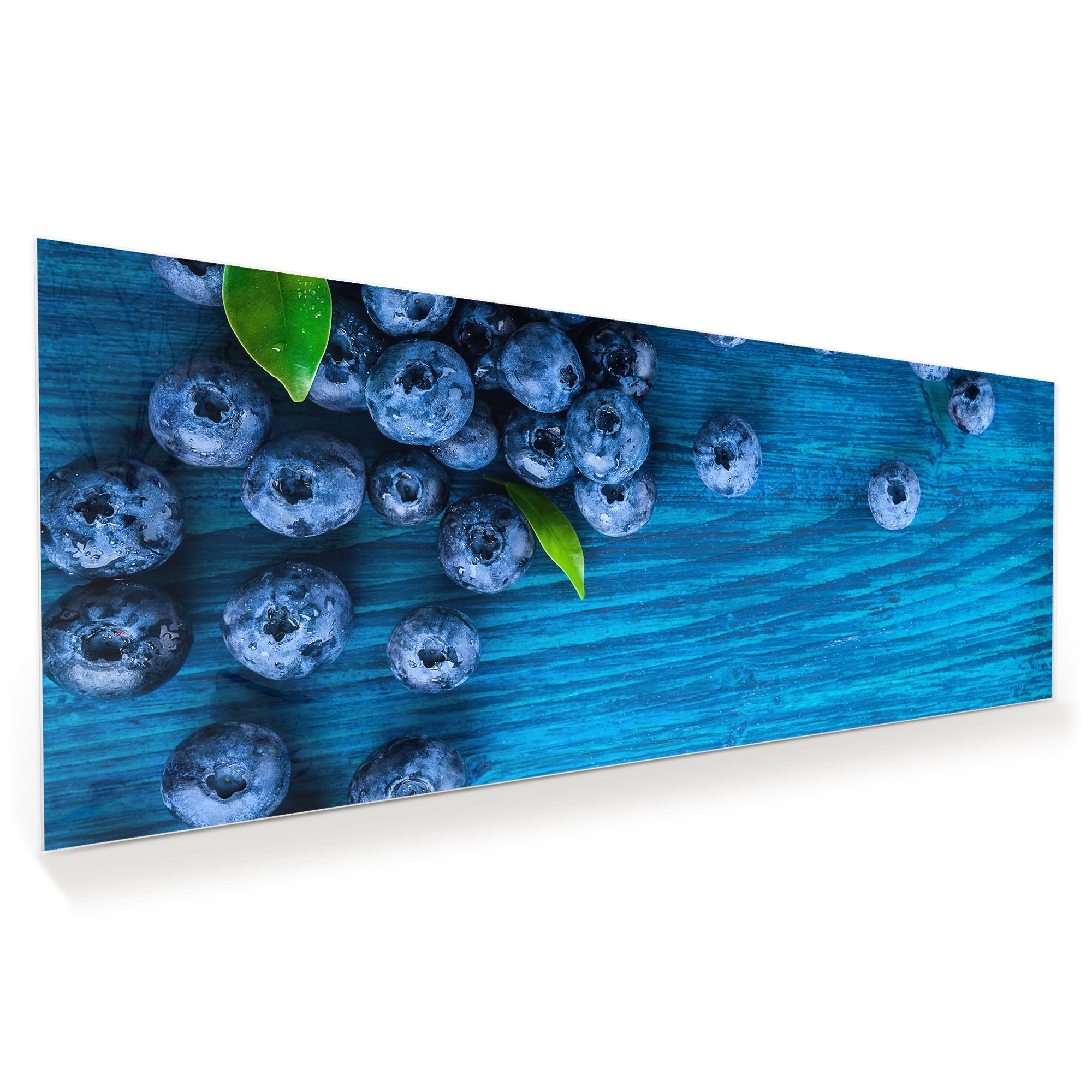 Wandbild - Heidelbeeren auf Holztisch