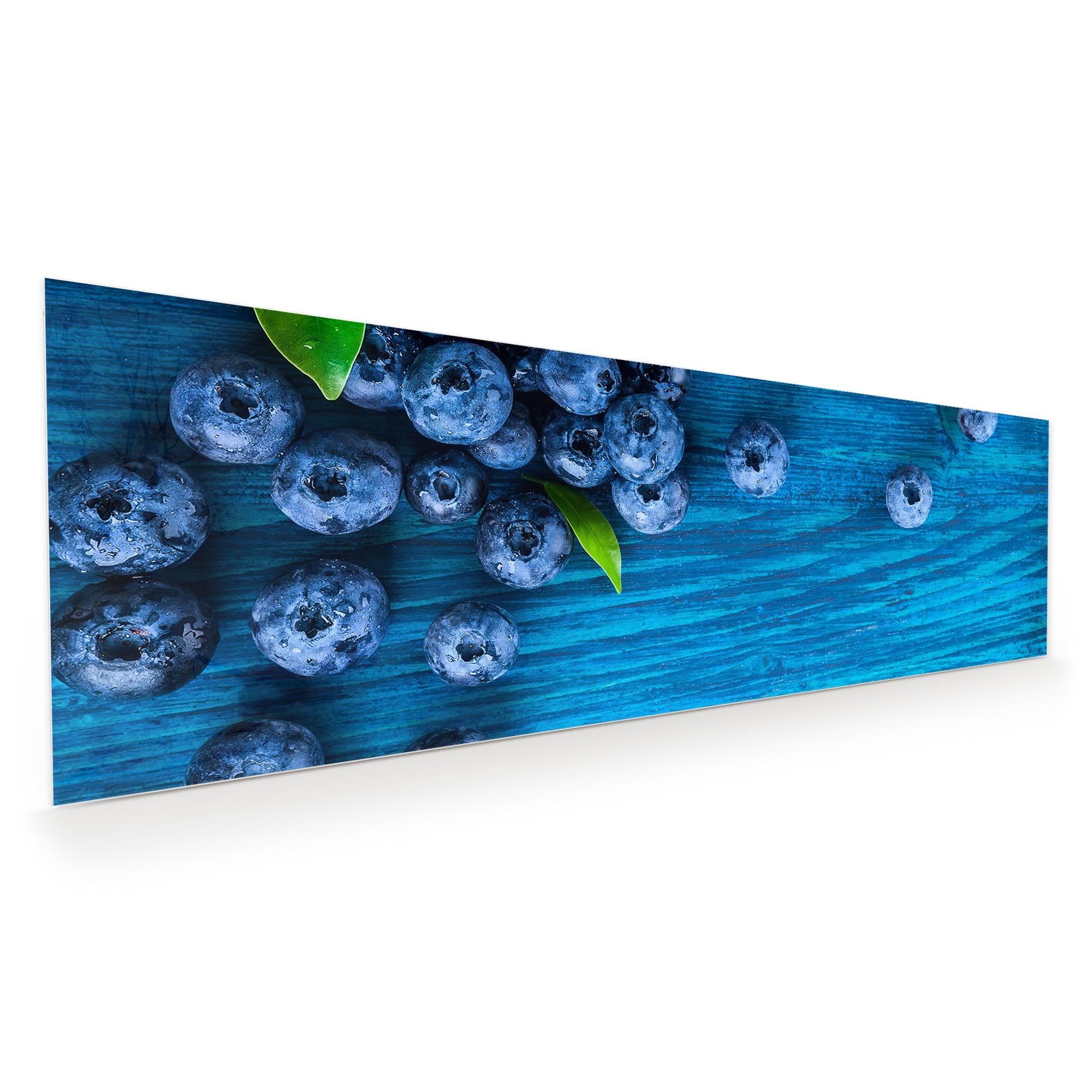 Wandbild - Heidelbeeren auf Holztisch