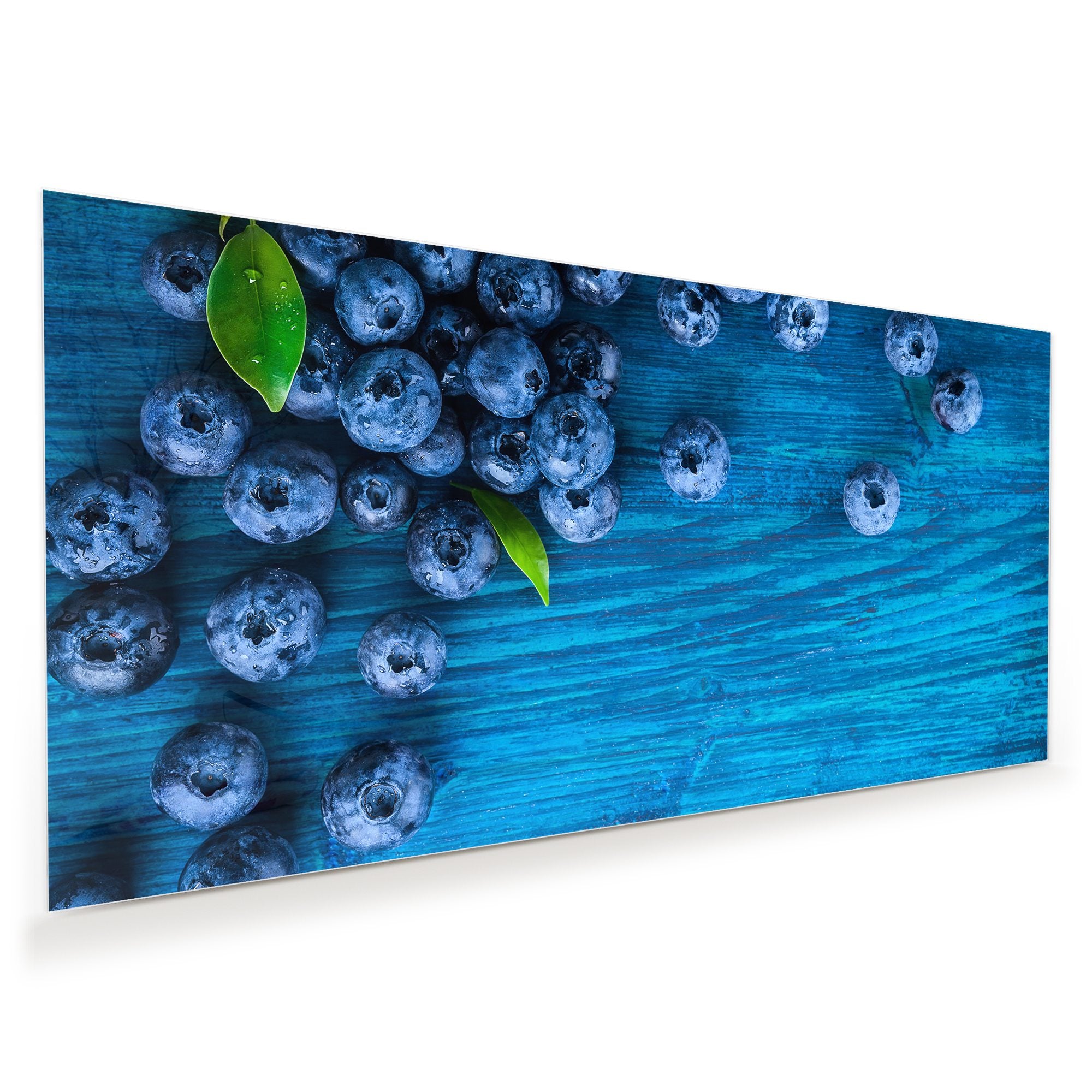 Wandbild - Heidelbeeren auf Holztisch