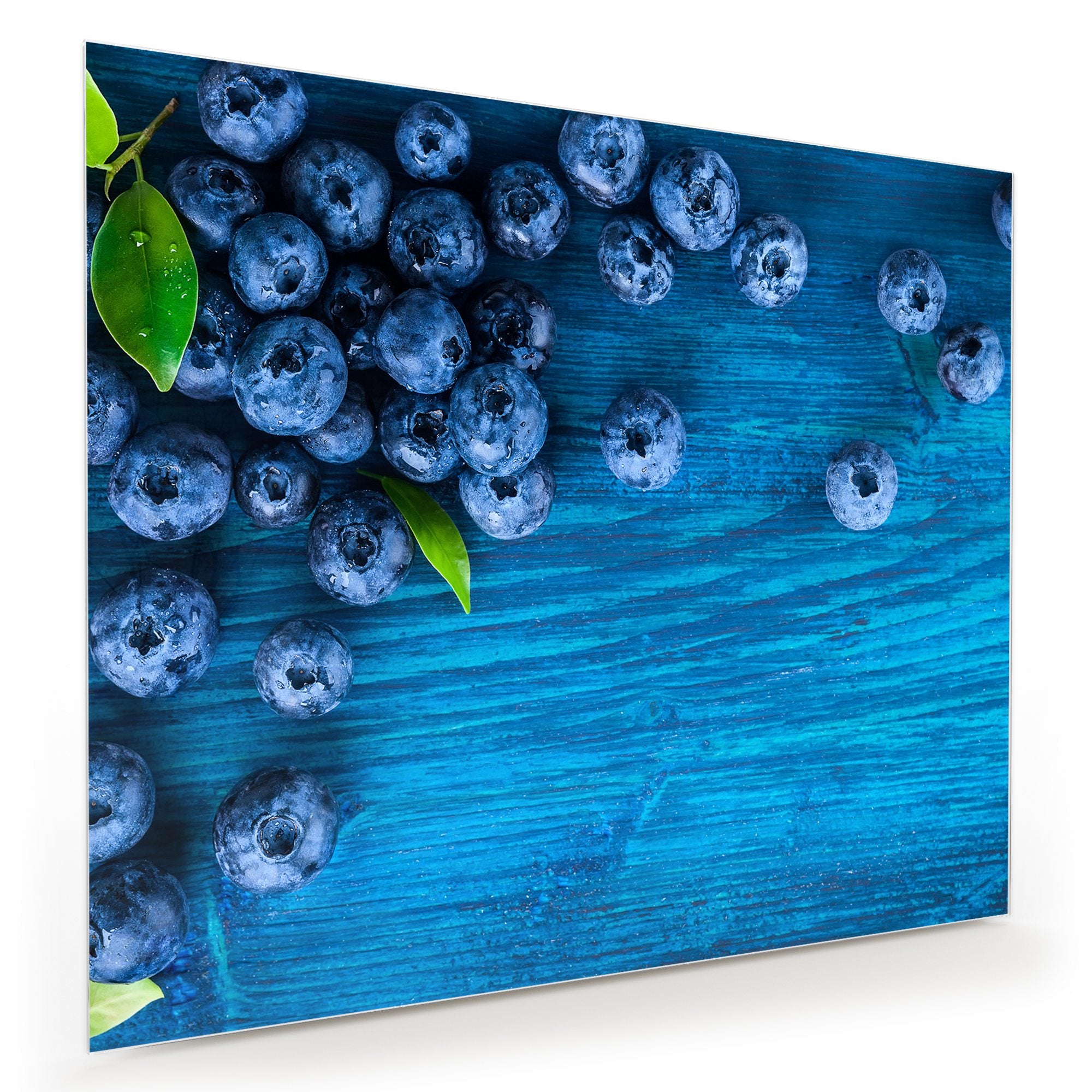 Wandbild - Heidelbeeren auf Holztisch