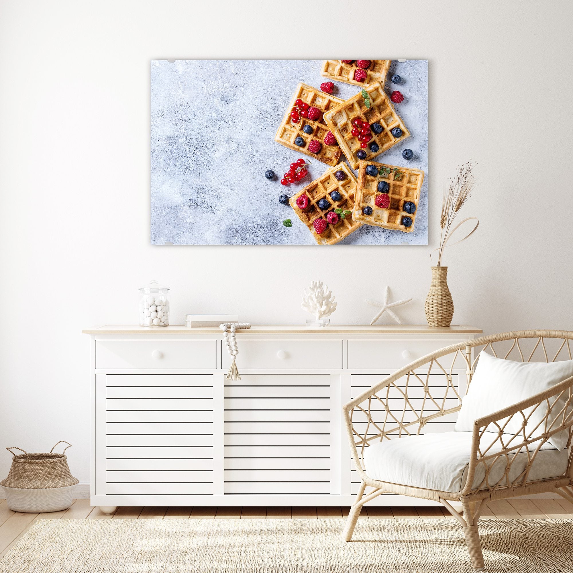 Wandbild - Waffeln mit Beeren