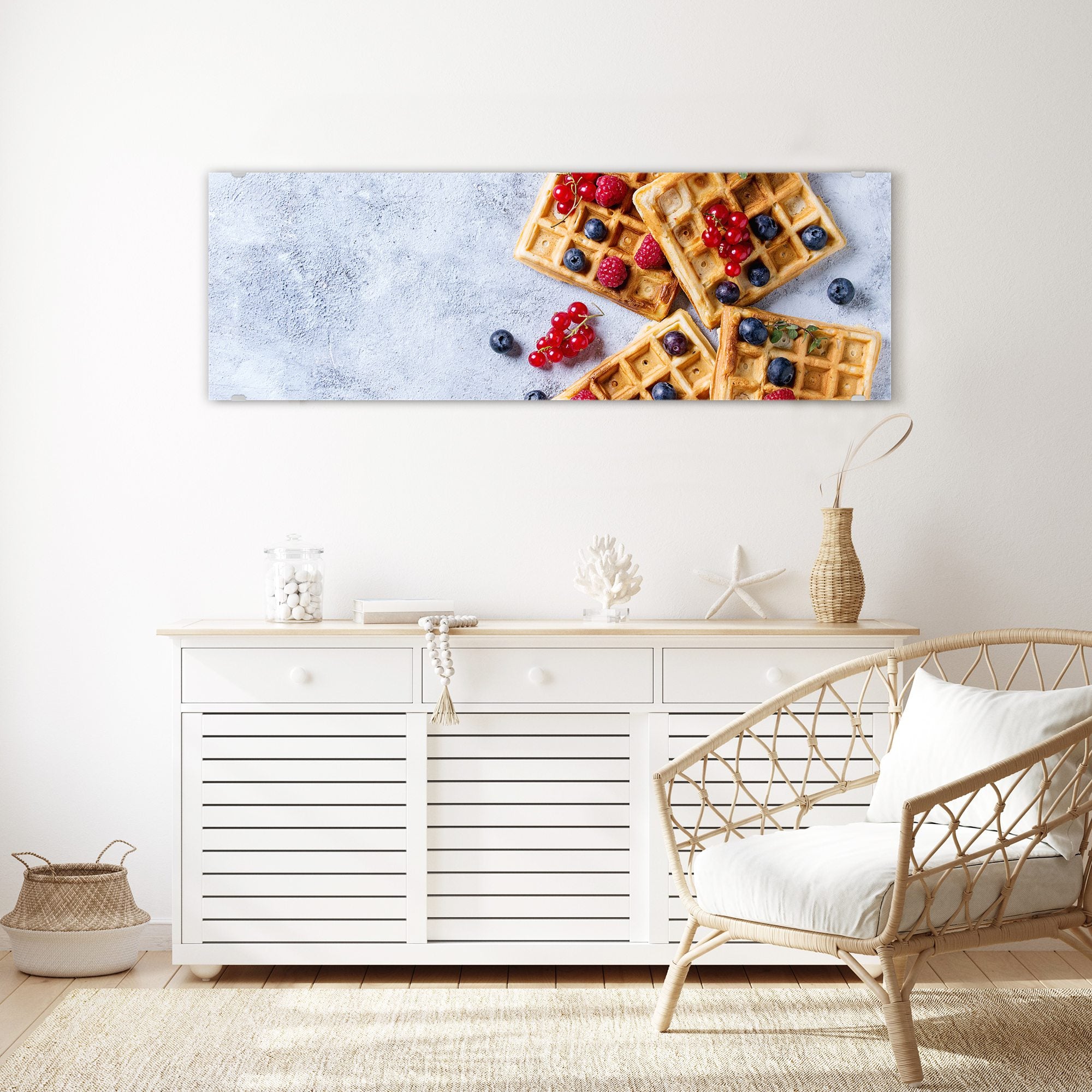 Wandbild - Waffeln mit Beeren