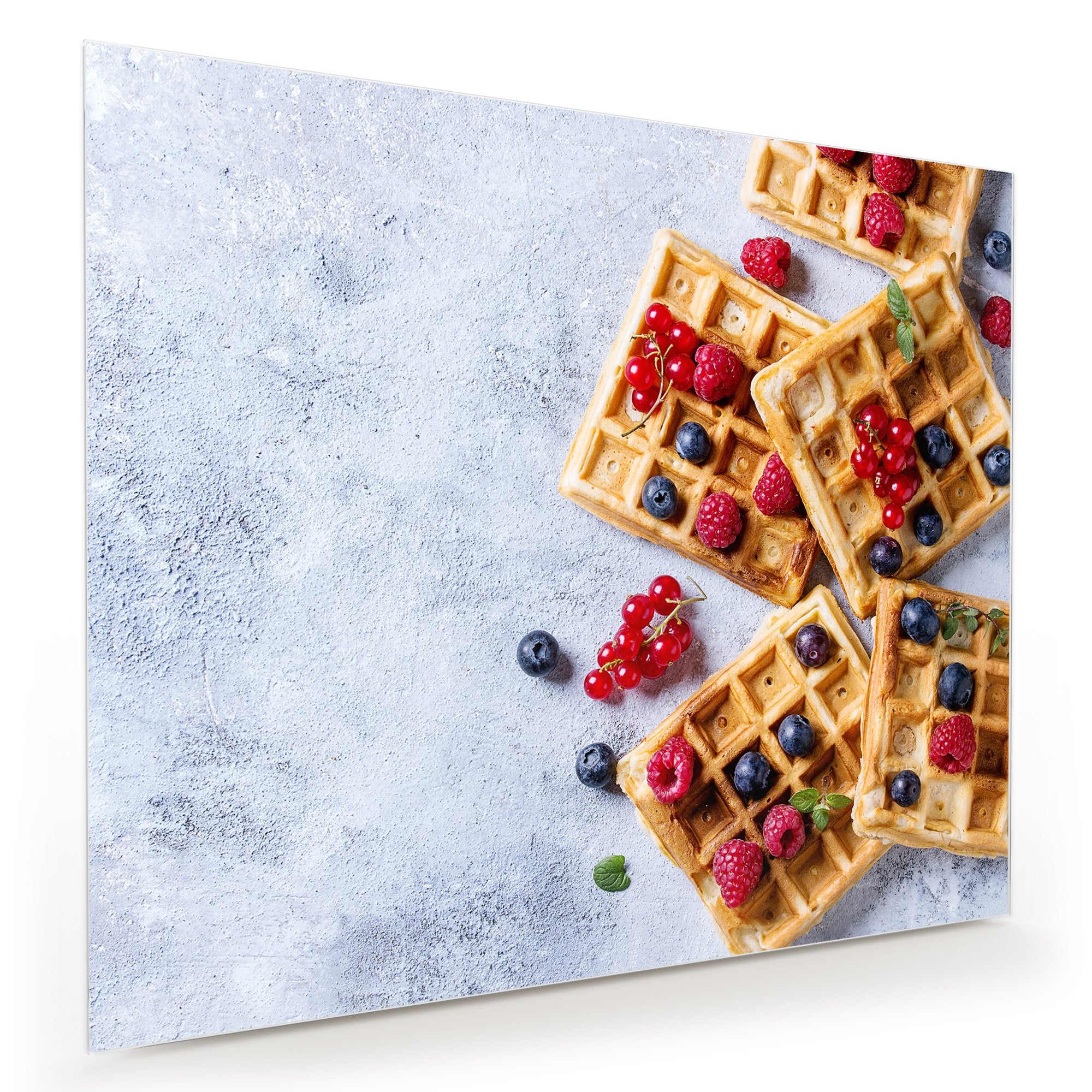 Wandbild - Waffeln mit Beeren