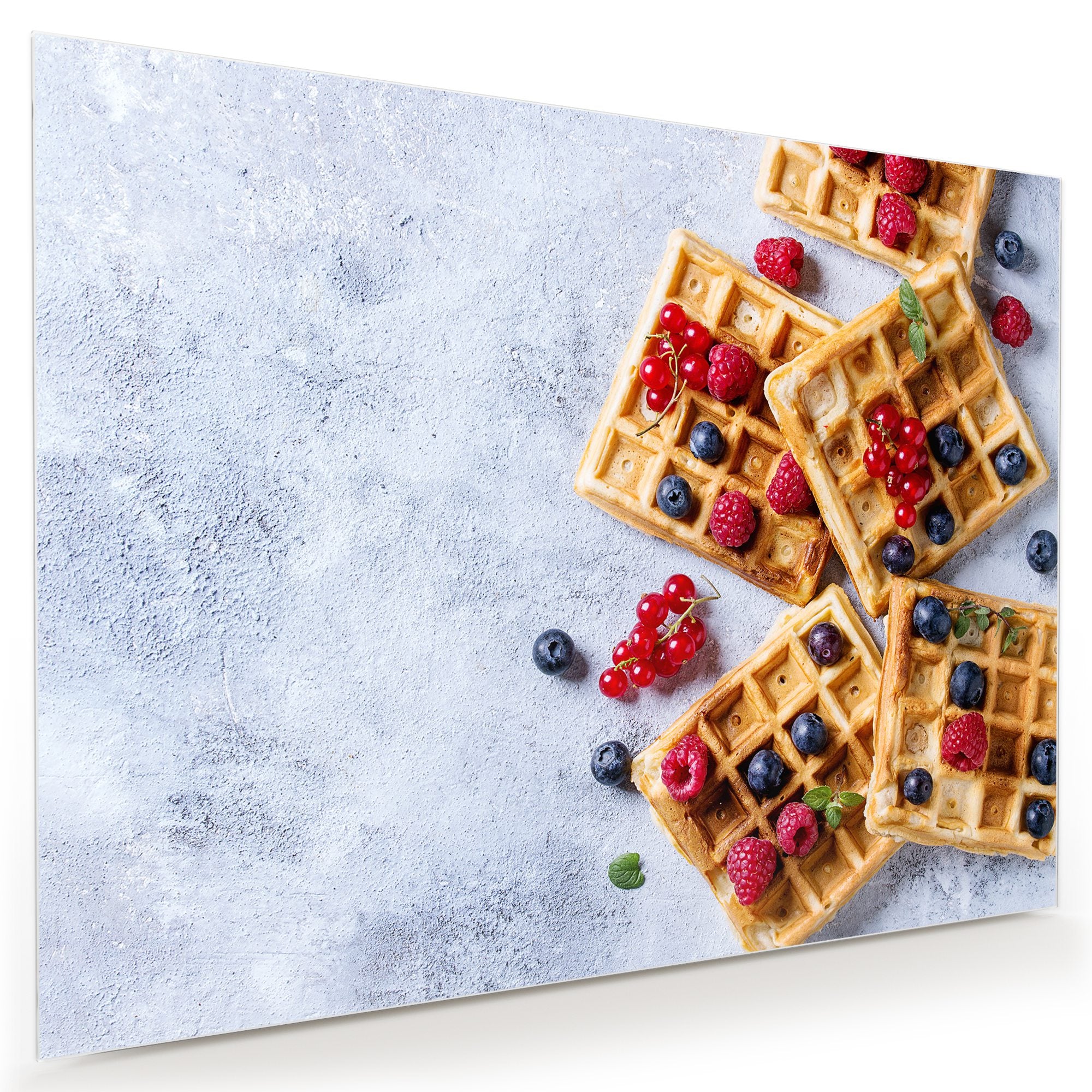 Wandbild - Waffeln mit Beeren