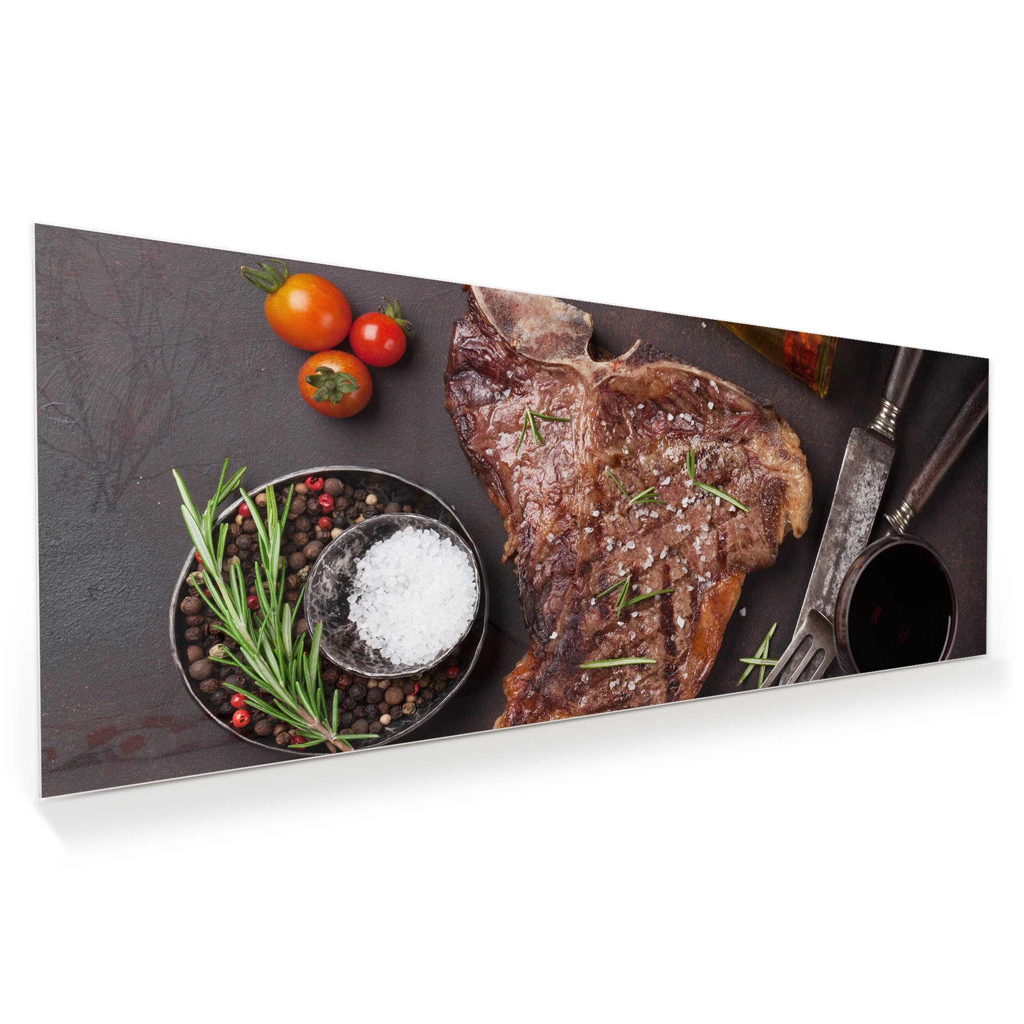 Wandbild - T-Bone Steak mit Rosmarin