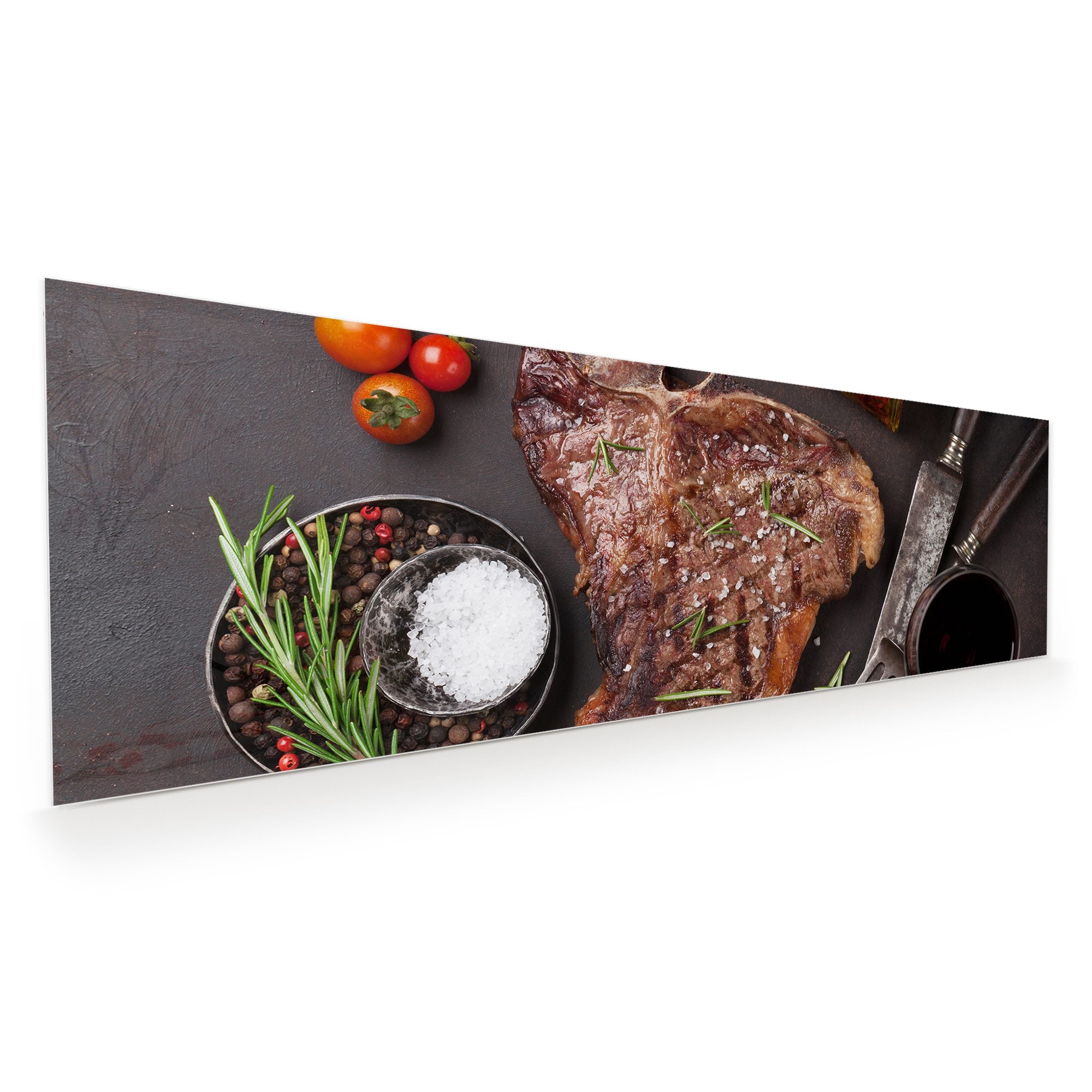 Wandbild - T-Bone Steak mit Rosmarin