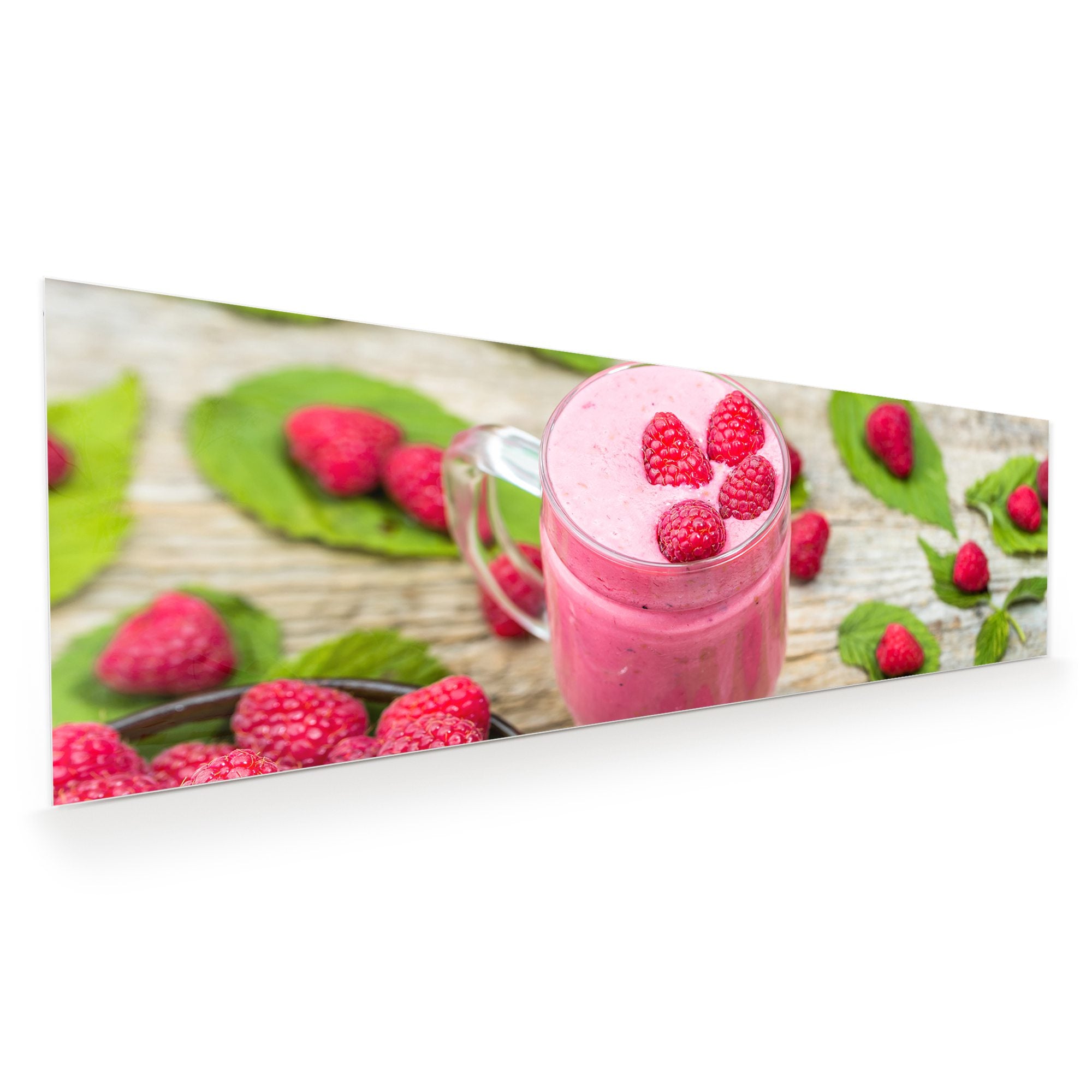 Wandbild - Smoothiejoghut mit Himbeeren