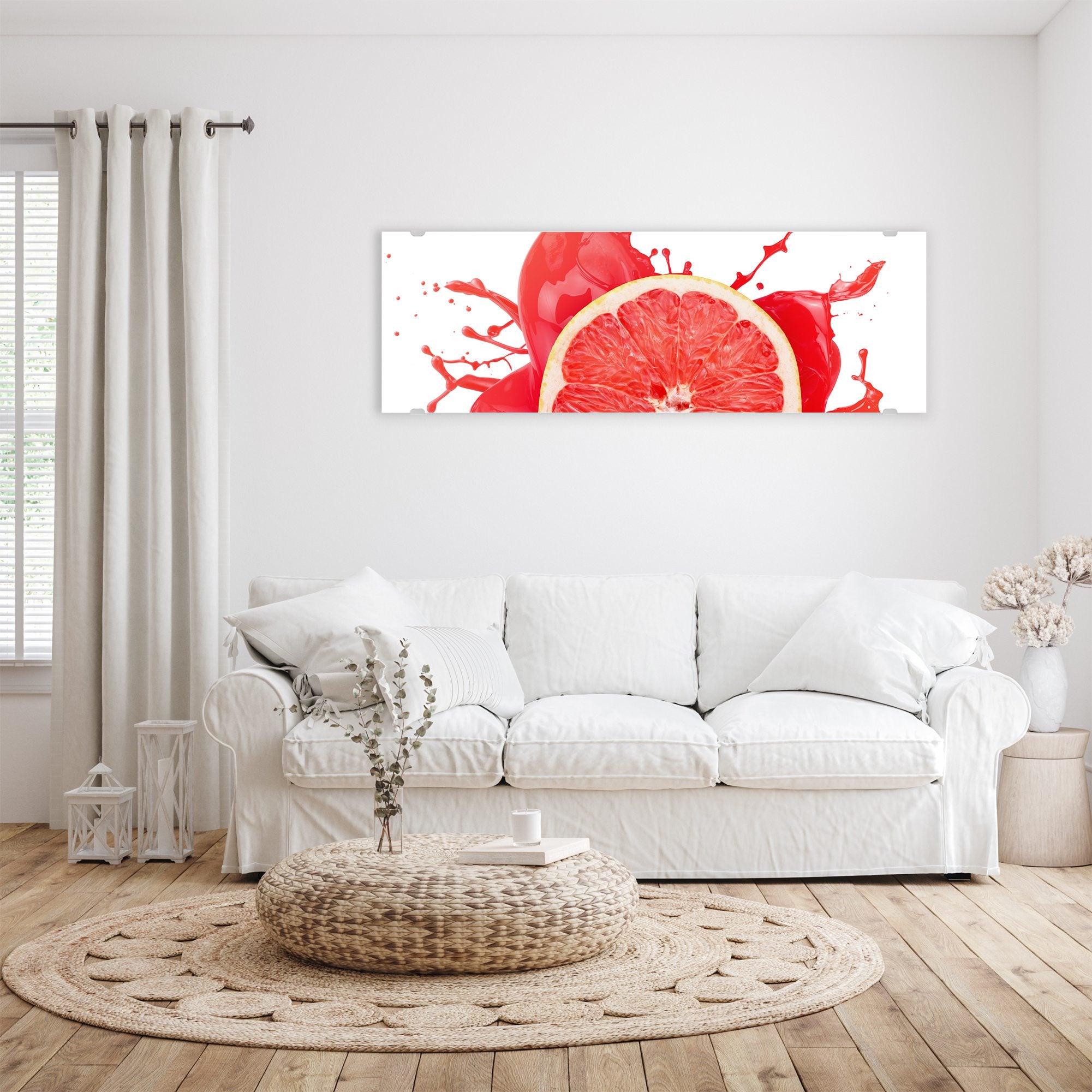 Wandbild - Blutorange mit Spritzer